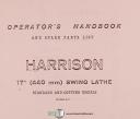 Harrison-Harrison 17\" L17, Swing Lathe Standard copying, Operations and Parts Manual-17\"-L17-01